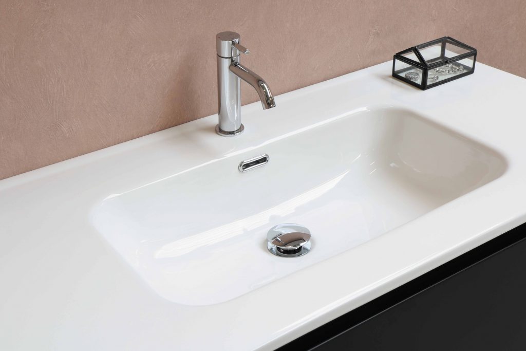 modern full countertop with a fashionable tap